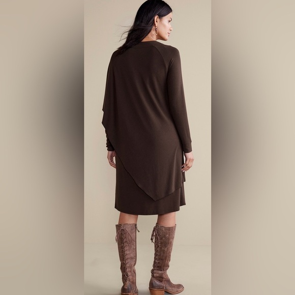 Soft Surroundings Women’s XS Marla Dress Chocolate Brown Lagenlook Cozy Knit - Picture 8 of 10